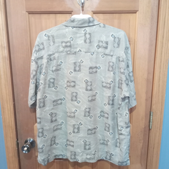 Joseph & Feiss 100% silk taupe button up shirt size XL - Picture 2 of 4